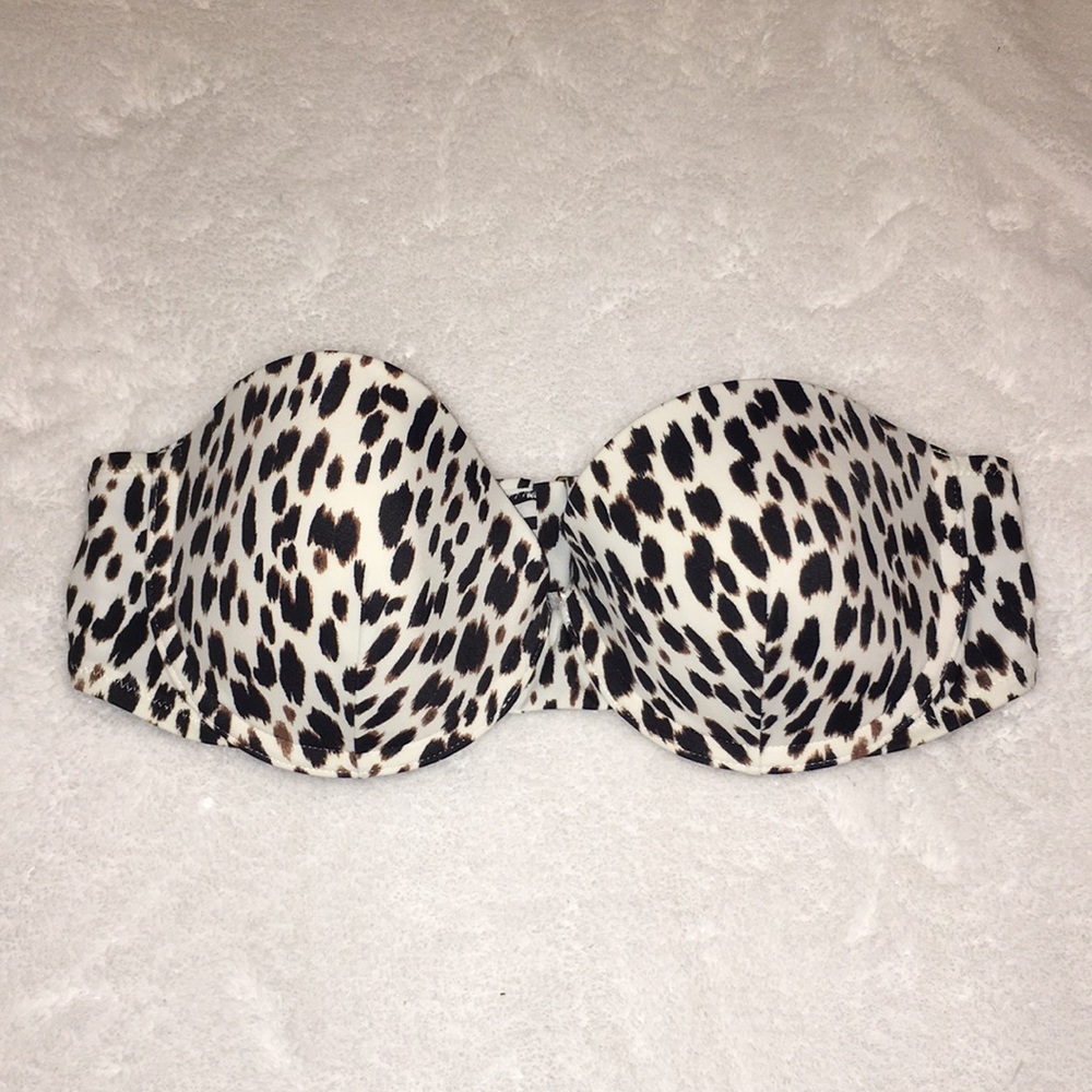 Reversible Animal Print/Striped Bikini Top